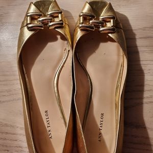 Ann Taylor Gold color Flats (Shoes)